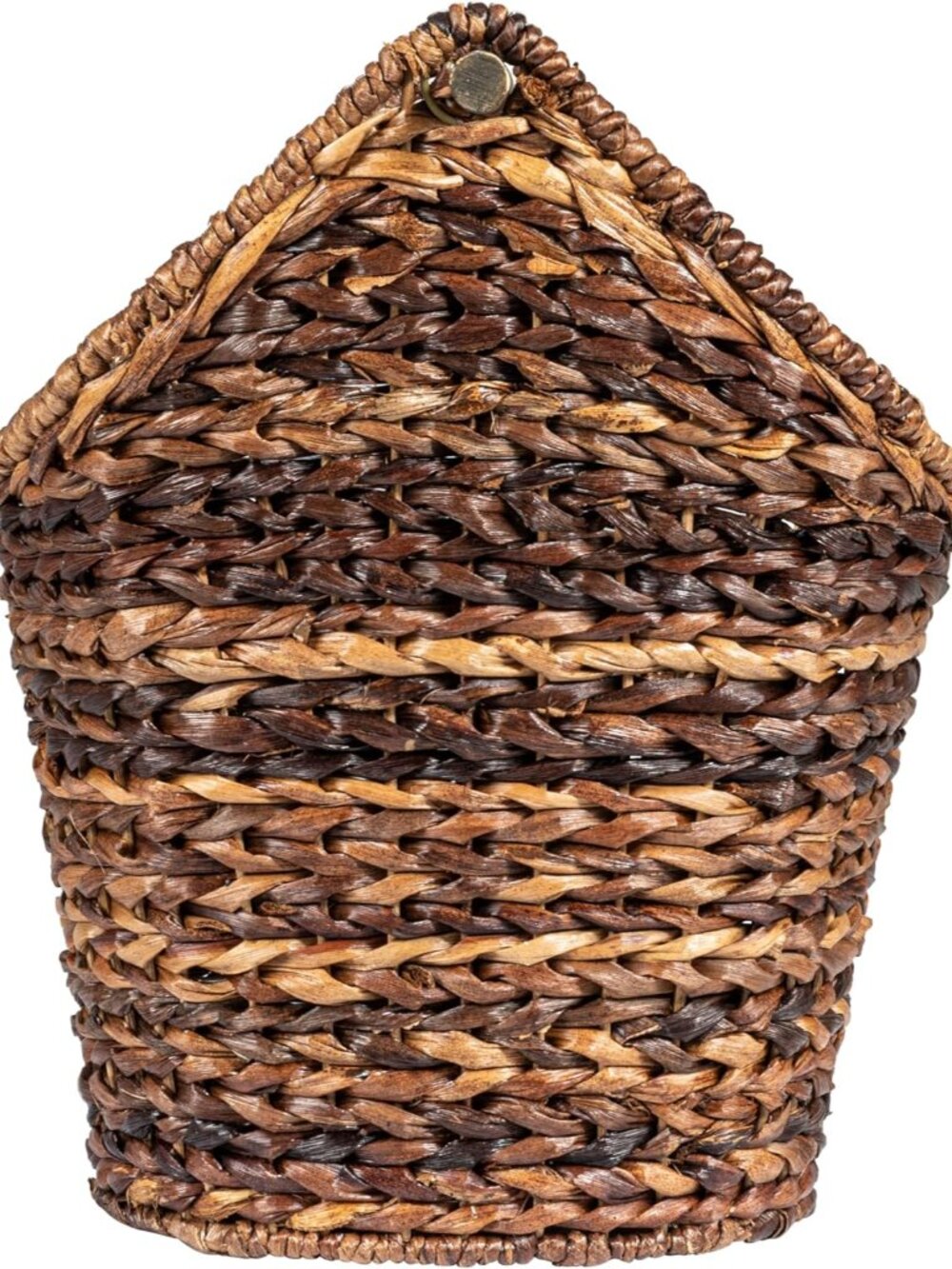 Boho Oval Braided Bankuan Bathroom Tissue/Toilet Paper Basket with Wood Handle, - Picture 5 of 8
